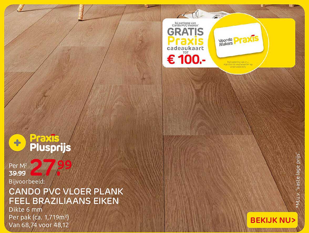 Cando pvc vloer plank feel Braziliaans eiken