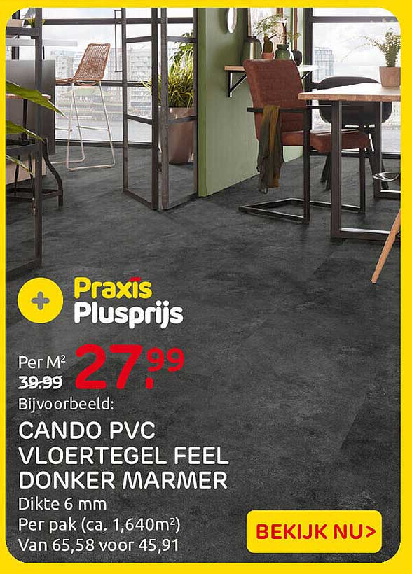 CANDO PVC VLOERTEGEL FEEL DONKER MARMER