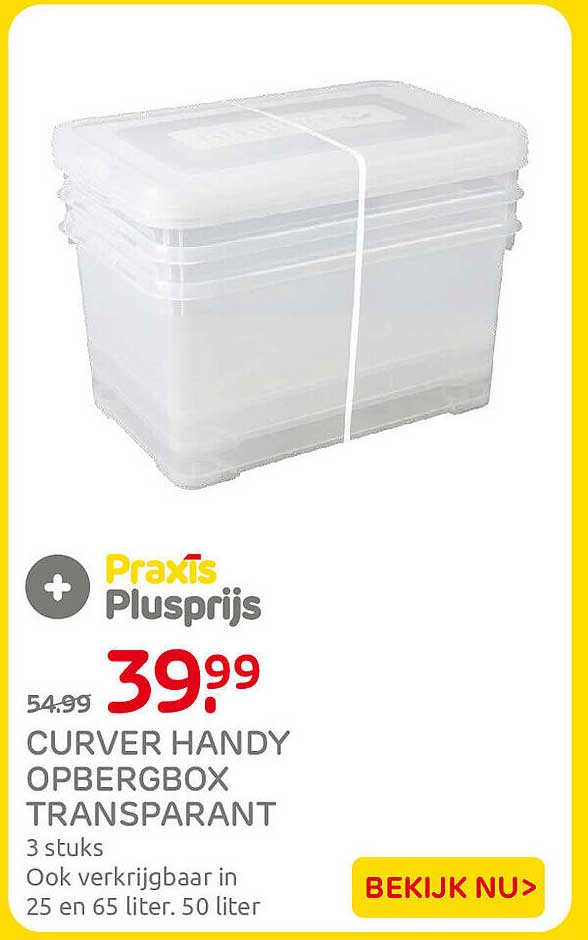 CURVER HANDY OPBERGBOX TRANSPARANT