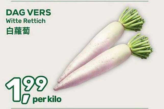 DAG VERS Witte Rettich