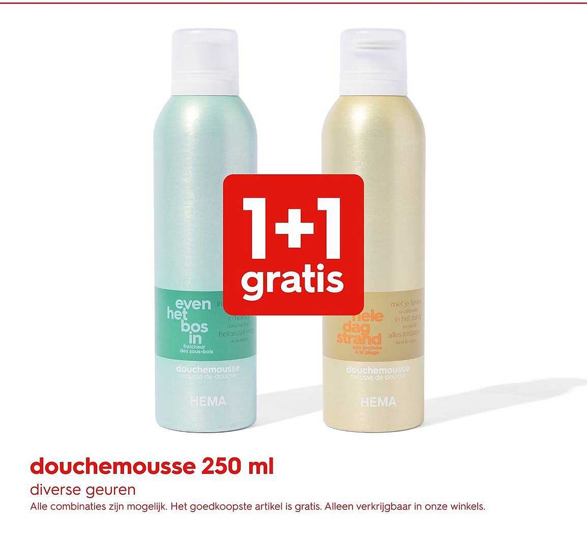 douchemousse 250 ml 1+1 gratis