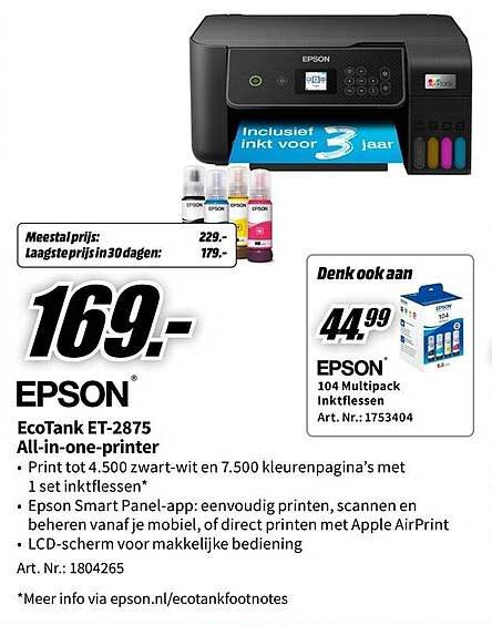EPSON EcoTank ET-2875 All-in-one-printer