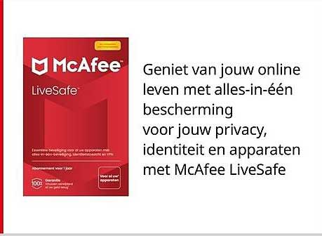 Geniet van jouw online leven met alles-in-één bescherming voor jouw privacy, identiteit en apparaten met McAfee LiveSafe