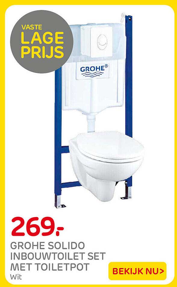 GROHE SOLIDO INBOUWTOILET SET MET TOILETPOT Wit