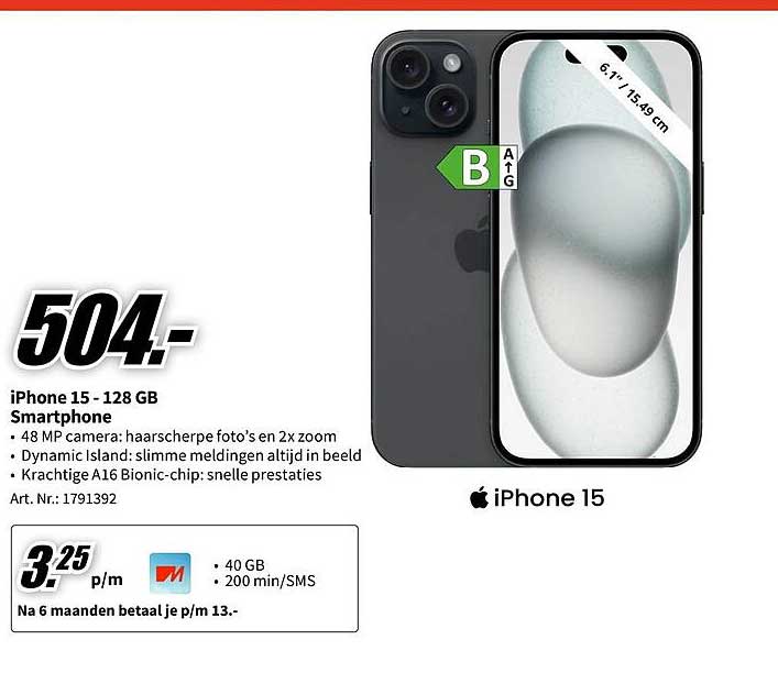 iPhone 15 - 128 GB Smartphone