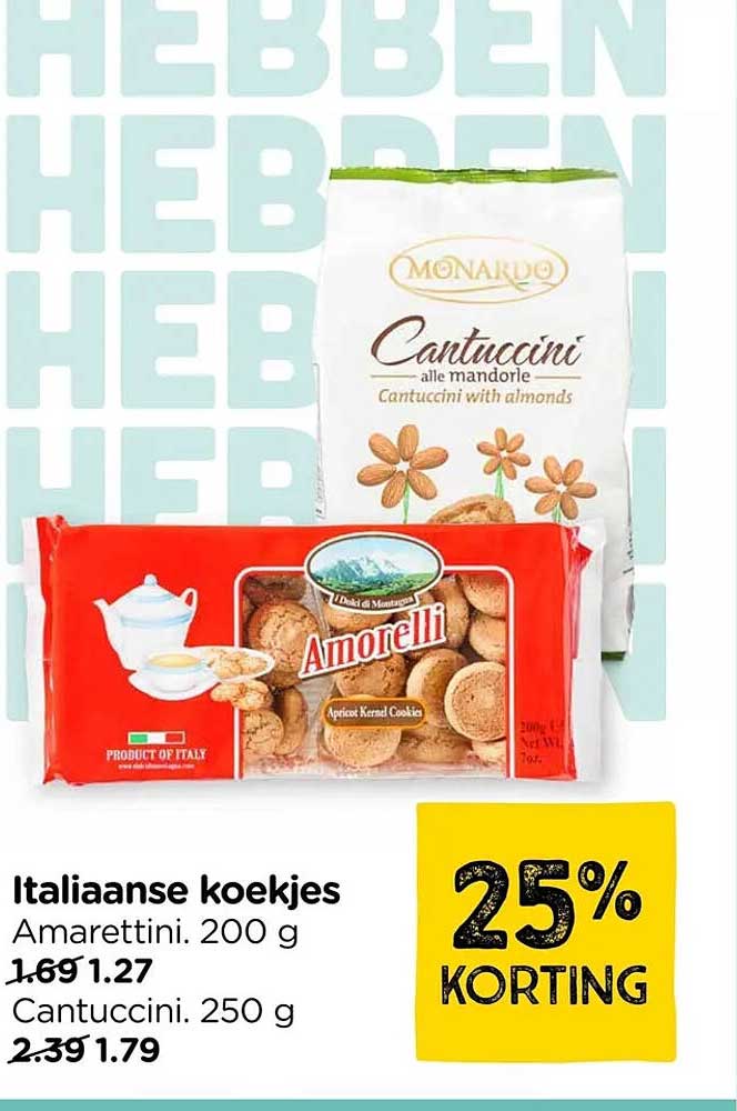 Italiaanse koekjes 25% korting
