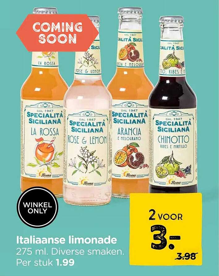 Italiaanse limonade 2 voor 3.-