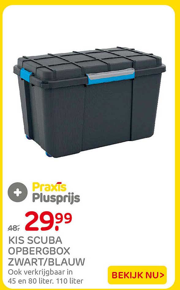 KIS SCUBA OPBERGBOX ZWART/BLAUW
