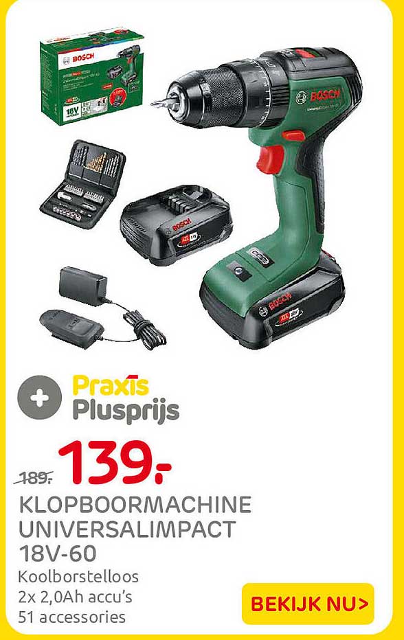 Klopboormachine UniversalImpact 18V-60