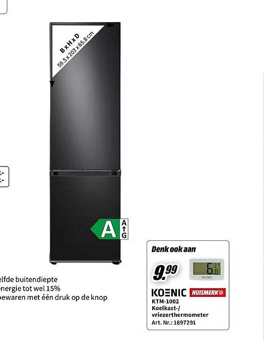 KOENIC KTM-1002 Koelkast/-vriezerthermometer