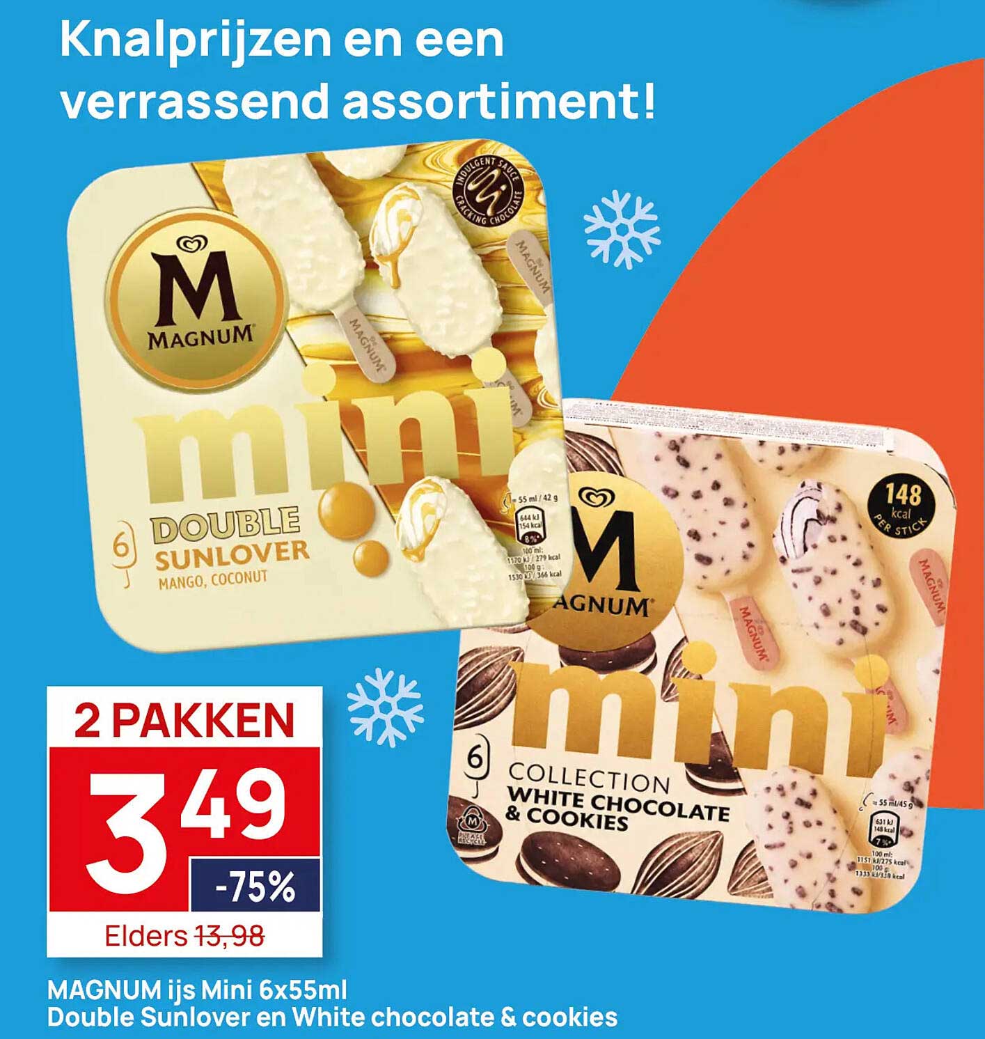 MAGNUM ijs Mini 6x55ml Double Sunlover en White chocolate & cookies