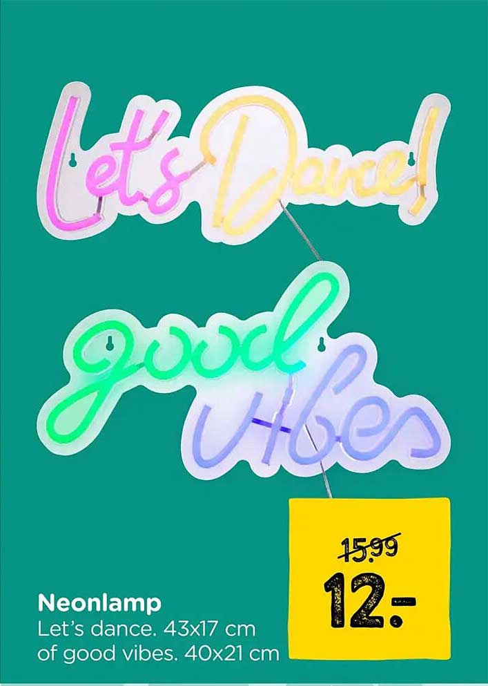 Neonlamp Let's dance. 43x17 cm of good vibes. 40x21 cm