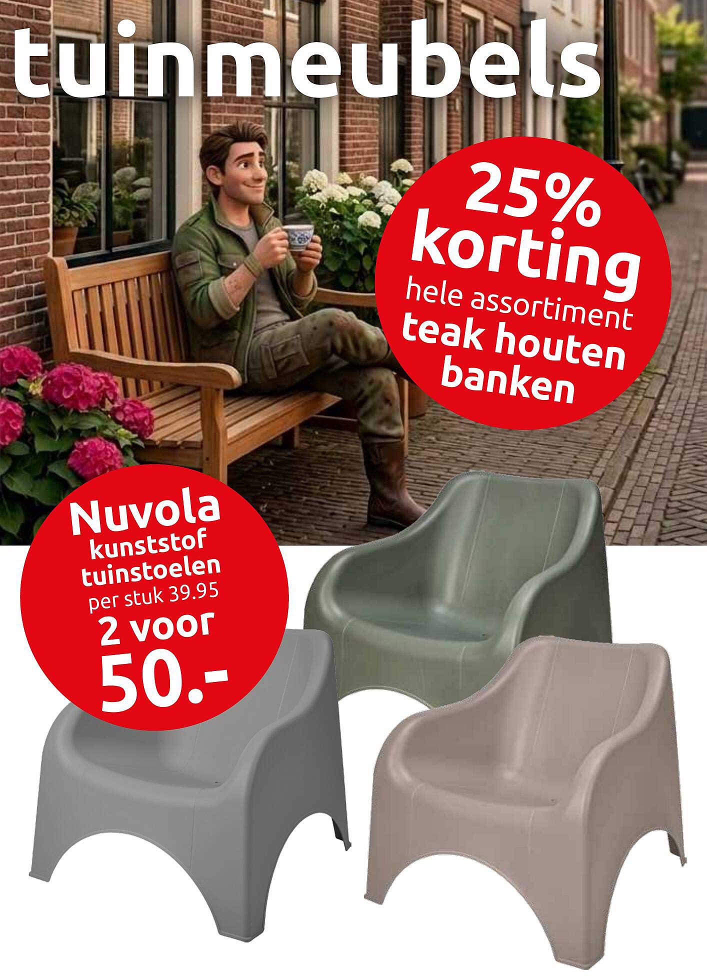 Nuvola kunststof tuinstoelen per stuk 39.95 2 voor 50.-
