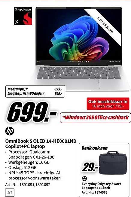 OmniBook 5 OLED 14-HE0001ND Copilot+PC laptop