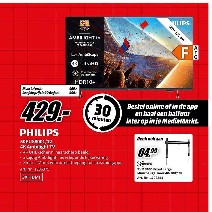 PHILIPS 50PUS8001/12 4K Ambilight TV