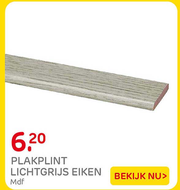 PLAKPLINT LICHTGRIJS EIKEN