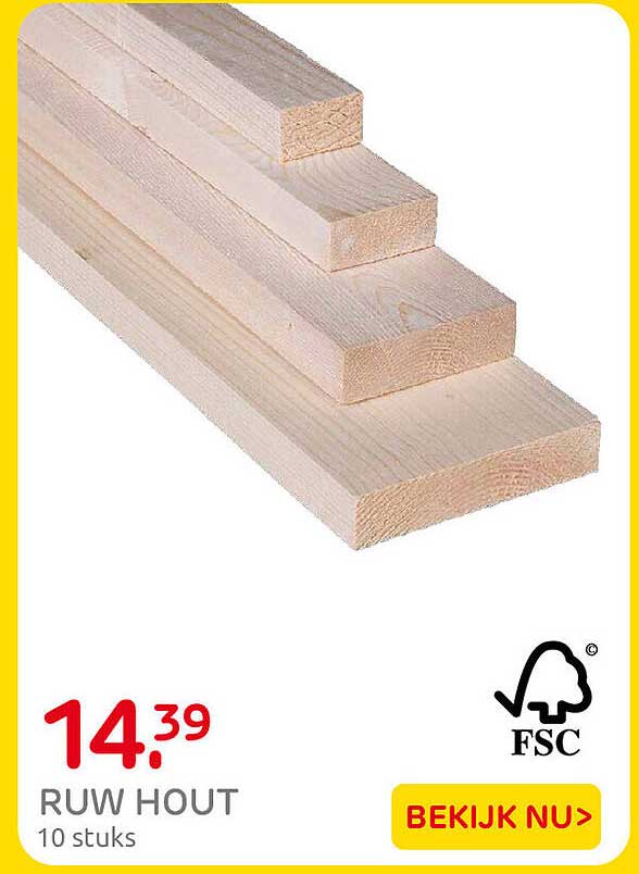RUW HOUT 10 stuks