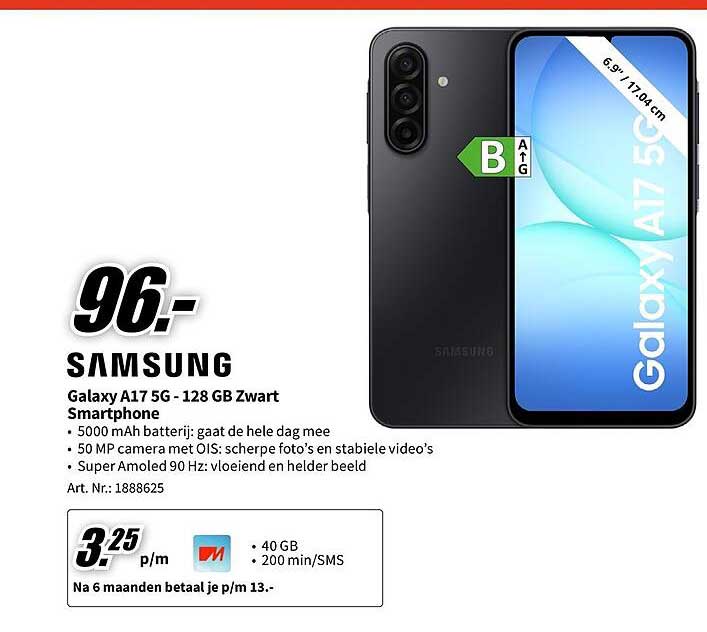 Samsung Galaxy A17 5G - 128 GB Zwart Smartphone