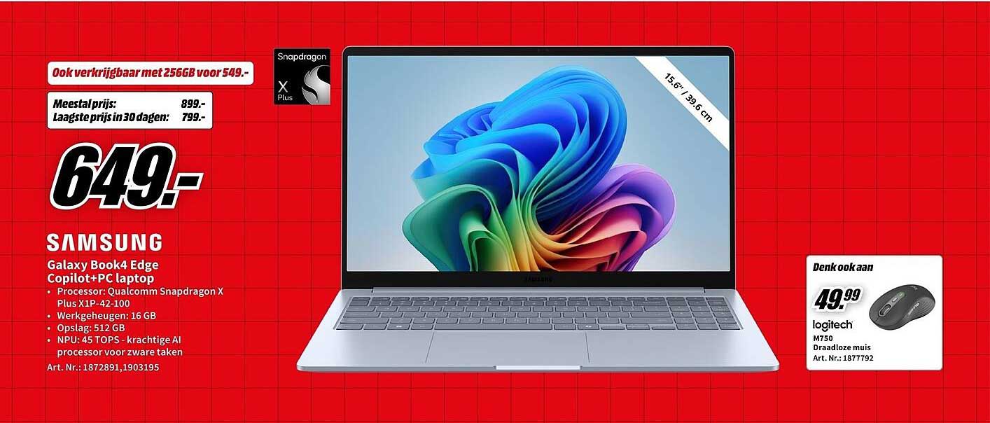 Samsung Galaxy Book4 Edge Copilot+PC laptop