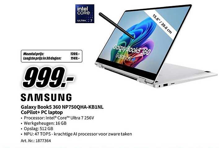 Samsung Galaxy Book5 360 NP750QHA-KB1NL CoPilot+ PC laptop