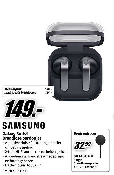 Samsung Galaxy Buds4 Draadloze oordopjes