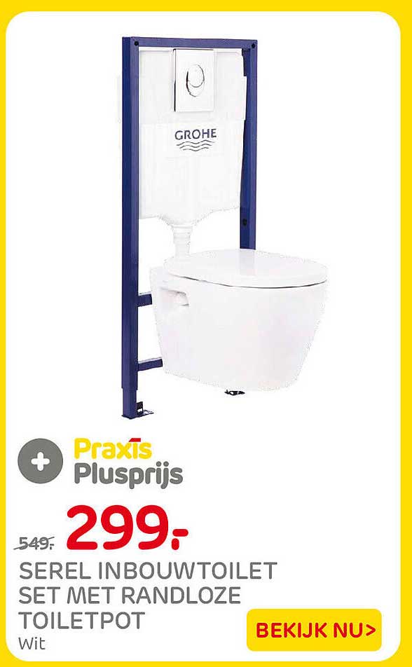 SEREL INBOUWTOILET SET MET RANDLOZE TOILETPOT