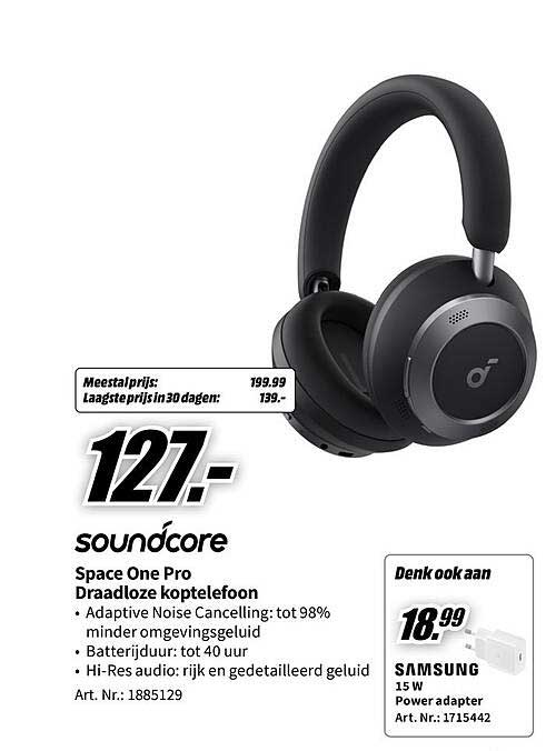 soundcore Space One Pro Draadloze koptelefoon