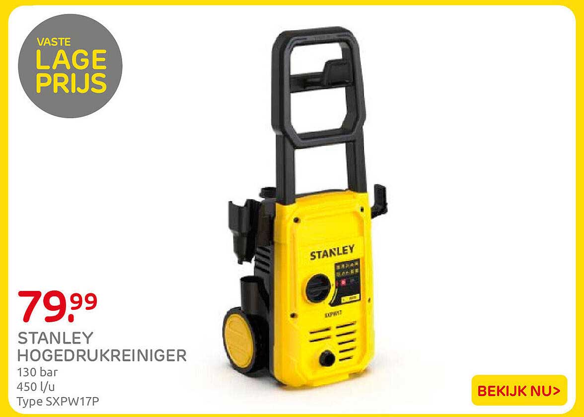 STANLEY HOGEDRUKREINIGER 130 bar 450 l/u Type SXPW17P