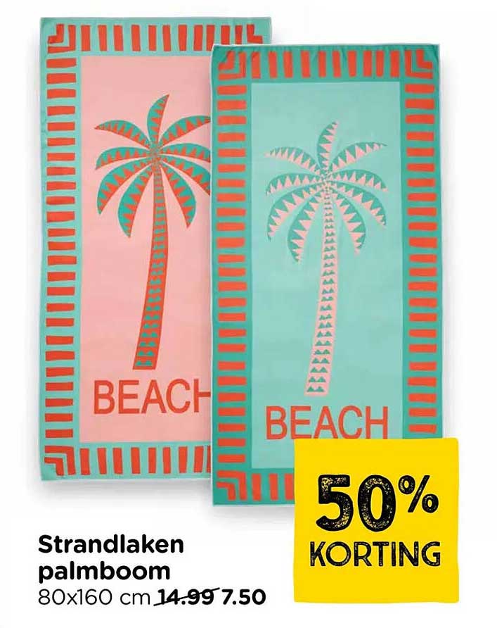 Strandlaken palmboom 50% KORTING