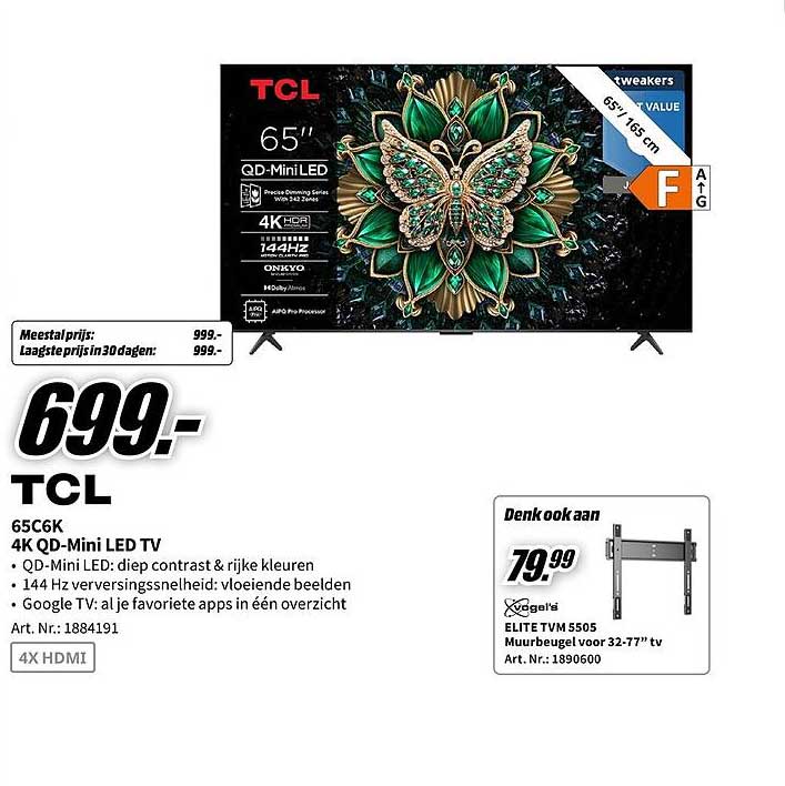 TCL 65C6K 4K QD-Mini LED TV