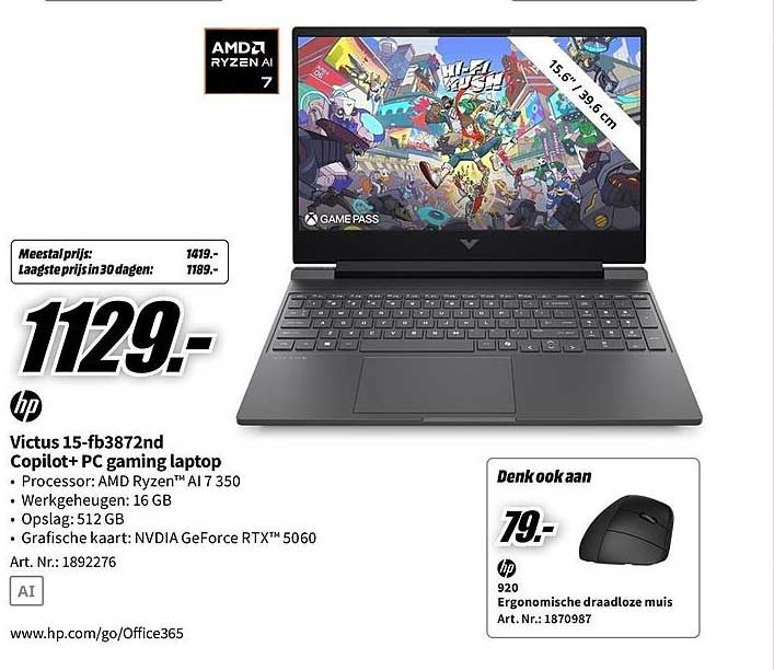 Victus 15-fb3872nd Copilot+ PC gaming laptop