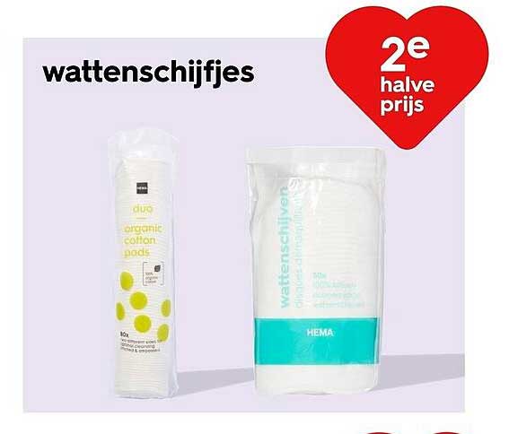 wattenschijfjes 2e halve prijs
