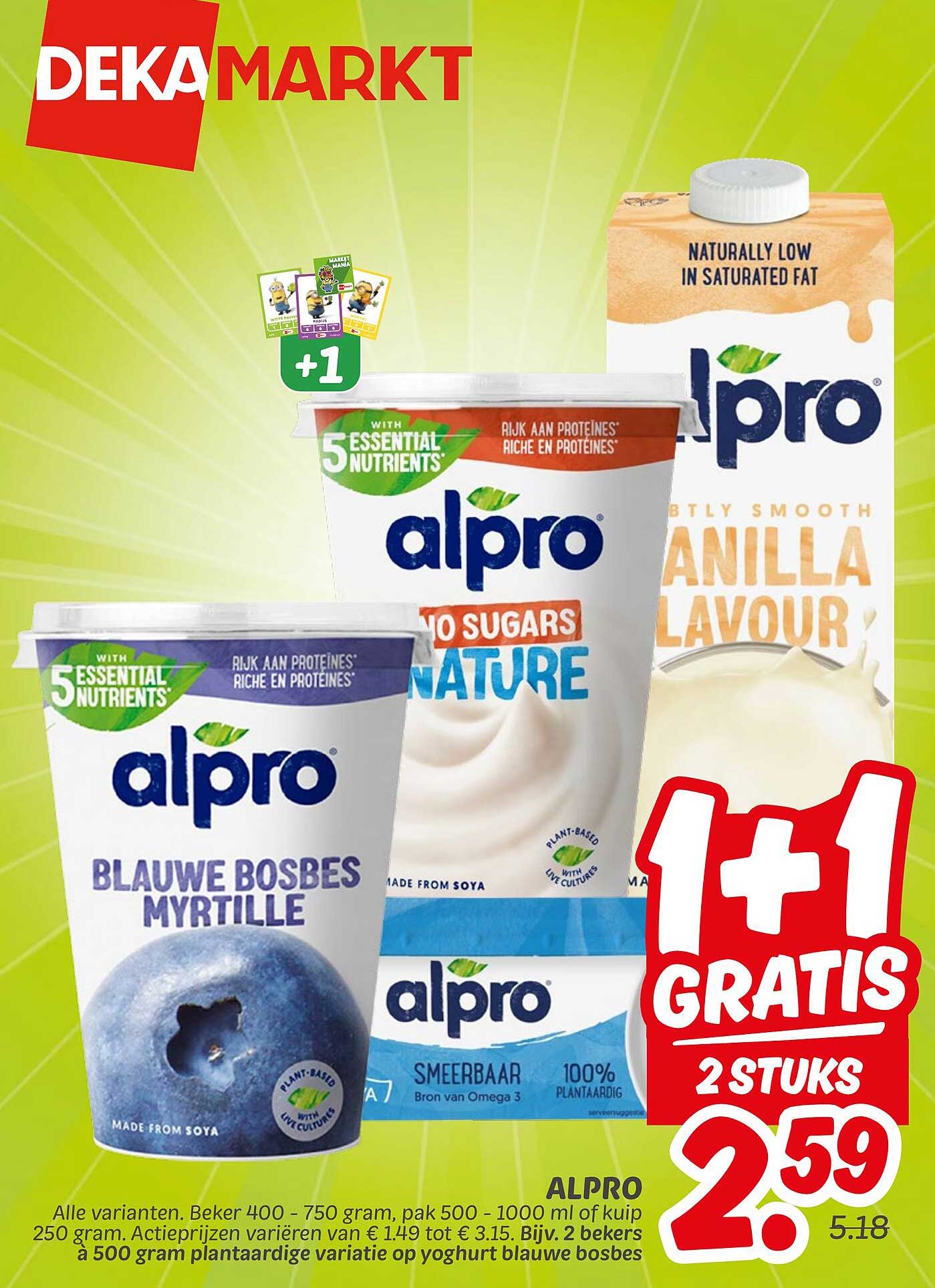 1+1 GRATIS Alpro 2 stuks