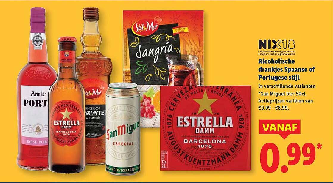 Alcoholische drankjes Spaanse of Portugese stijl
