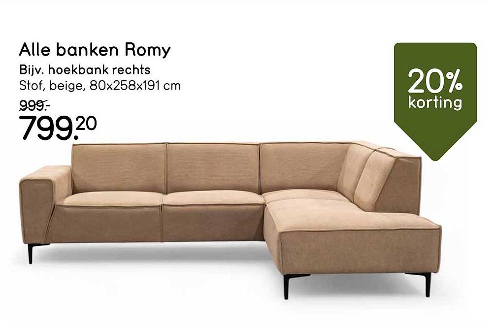 Alle banken Romy Bijv. hoekbank rechts