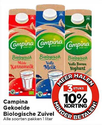 Campina Gekoelde Biologische Zuivel