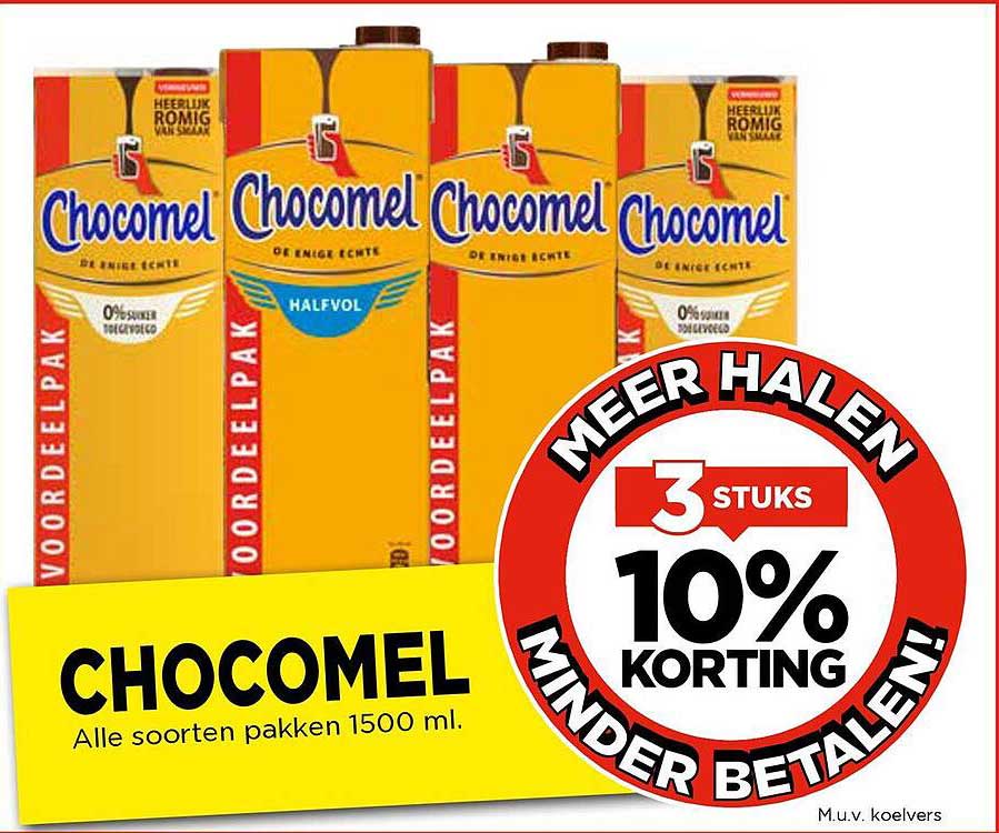 CHOCO-MEL Alle soorten pakken 1500 ml.