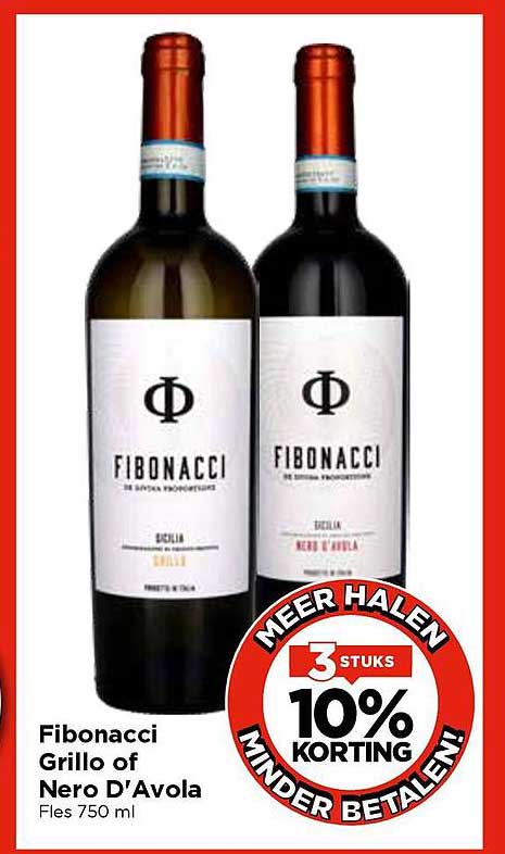 Fibonacci Grillo of Nero D’Avola Fles 750 ml