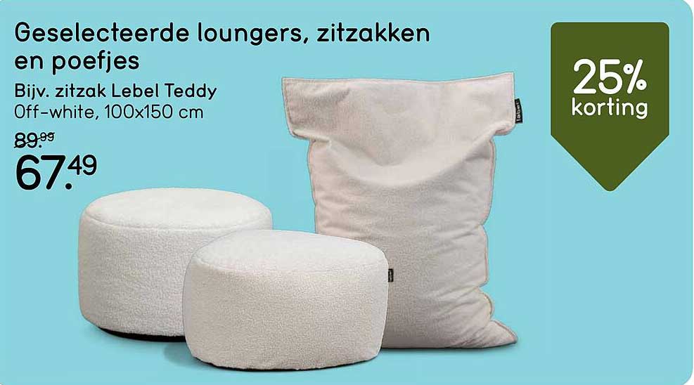 Geselecteerde loungers, zitzakken en poefjes