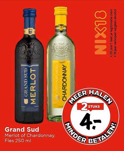 Grand Sud Merlot of Chardonnay, Fles 250 ml