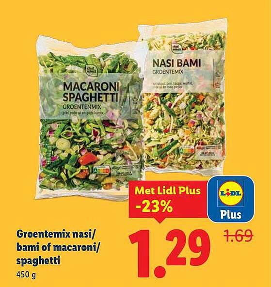 Groentemix nasi/bami of macaroni/spaghetti