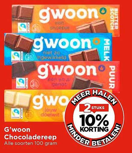 G'woon Chocoladereep - Alle soorten 100 gram