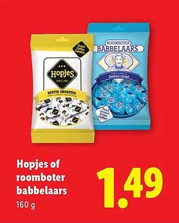 Hopjes of roomboter babbelaars