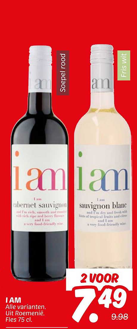 I AM Alle varianten. Uit Roemenië. Fles 75 cl.