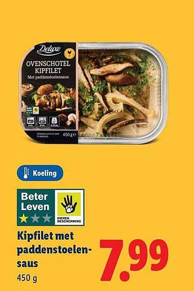 Kipfilet met paddenstoelen-saus