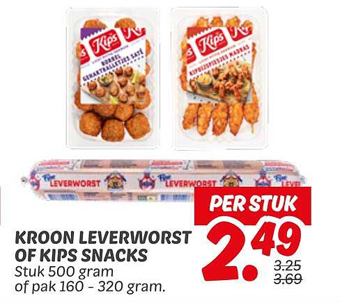 KROON LEVERWORST OF KIPS SNACKS