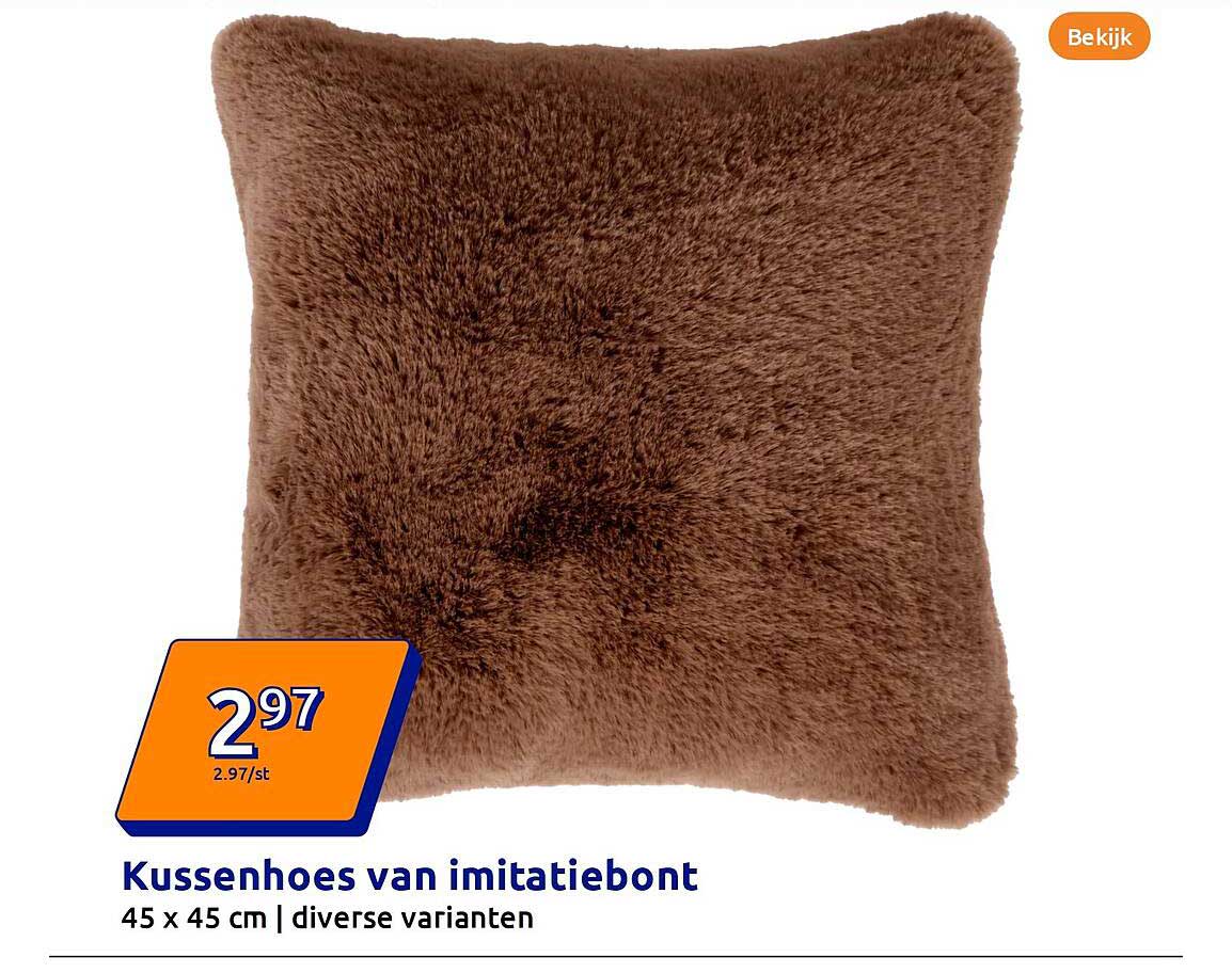 Kussenhoes van imitatiebont
