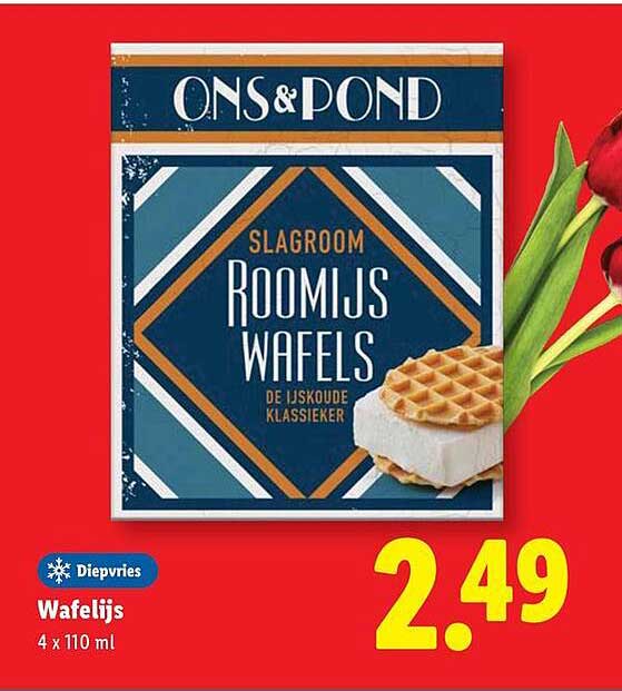 ONS&POND Slagroom Roomijs Wafels