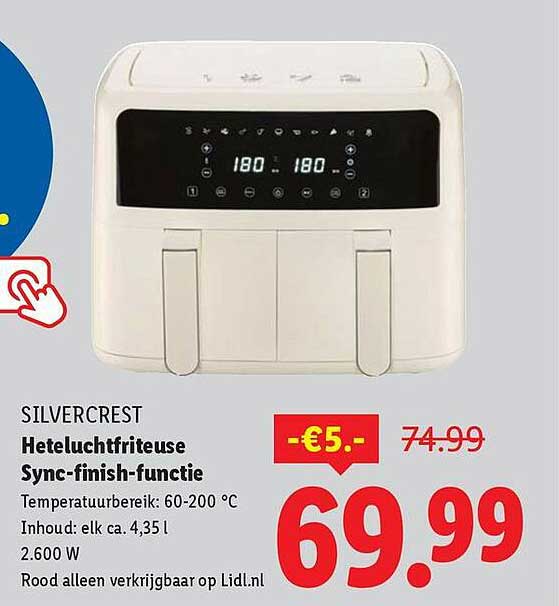 SilverCrest Heteluchtfriteuse Sync-finish-functie