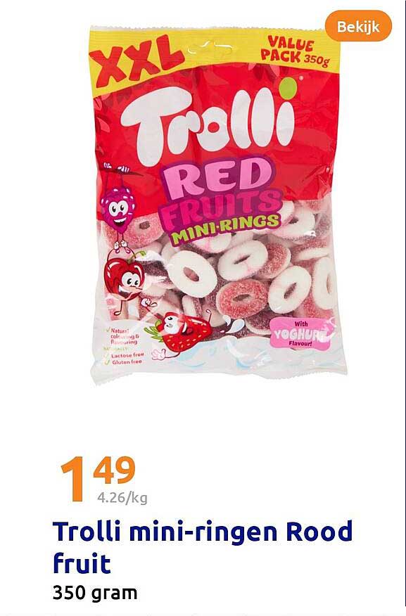 Trolli mini-ringen Rood fruit